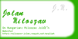 jolan miloszav business card